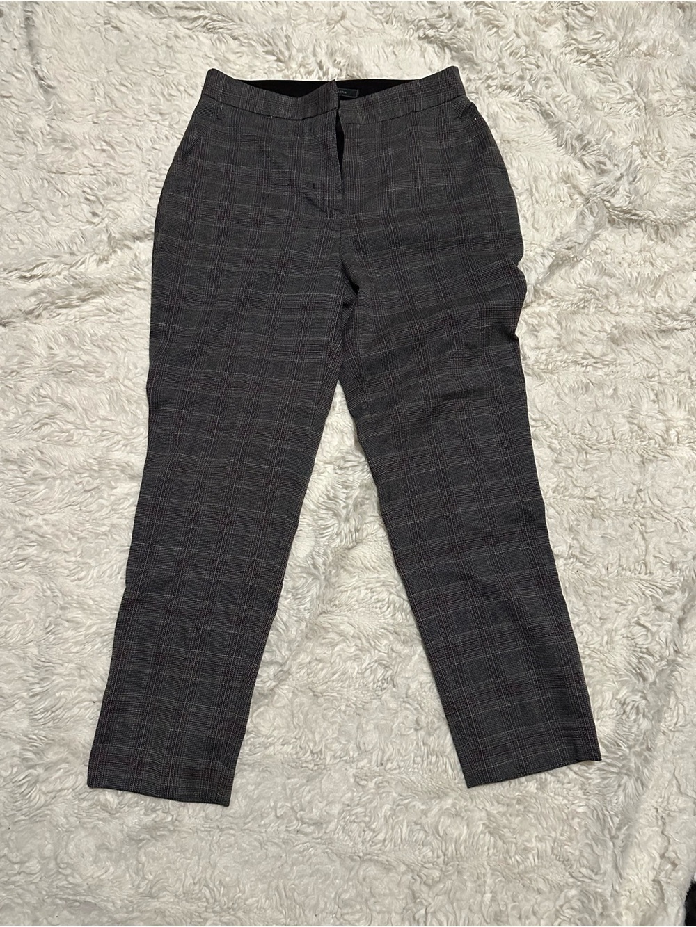BCBGMaxAzria Women’s Charcoal Plaid Dress Pants